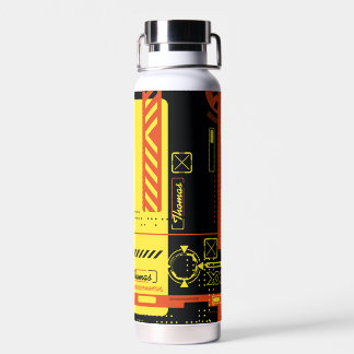 Abstracte cyberpunk stijlvolle achtergrond waterfles