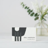 ABSTRACTE CZAME TEXTUURMODERNE ZWART EN WITTE VISITEKAARTJE (Staand voorkant)