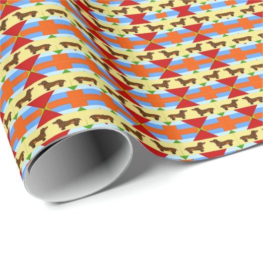 Abstracte Dachshund Gift Wrap Cadeaupapier (Rol Hoek)