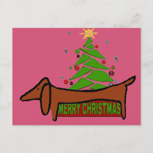 Abstracte Dachshund Kerstmis Feestdagenkaart