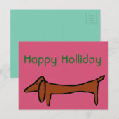 Abstracte Dachshund Kerstmis Feestdagenkaart (Voorkant / Achterkant)