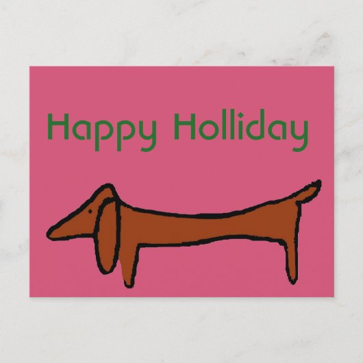 Abstracte Dachshund Kerstmis Feestdagenkaart (Voorkant)