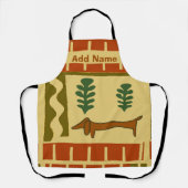Abstracte Dachshundvorm, voeg tekst toe, Schort (Voorkant)