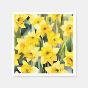 Abstracte Daffodil Waterverf Servet