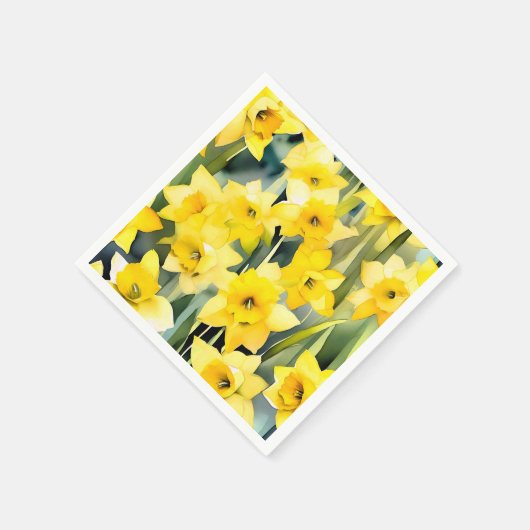 Abstracte Daffodil Waterverf Servet (Hoek)