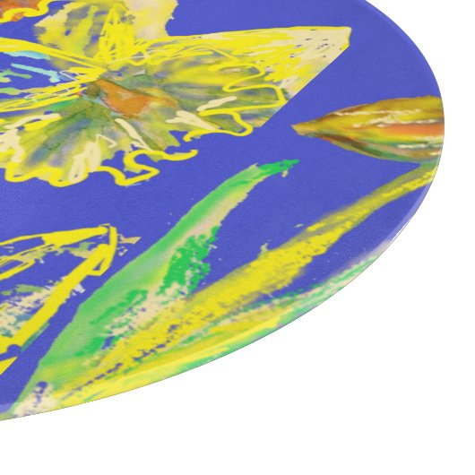 Abstracte Daffodil Yellow Blue Flowers Florence Snijplank (Hoek)