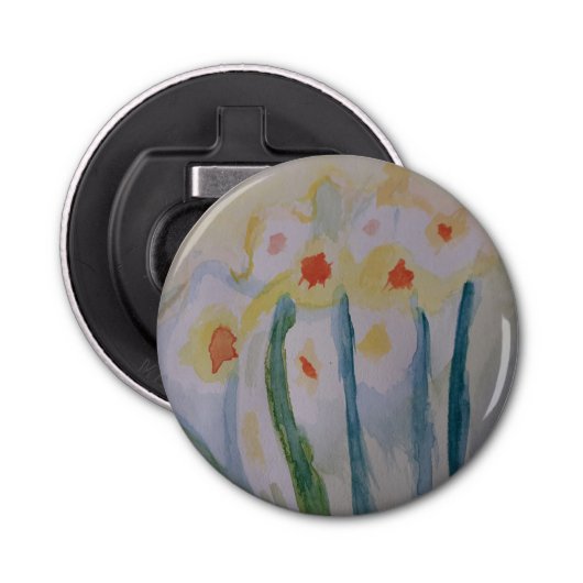 Abstracte Daffodilatieknop Fles Opener (Voorkant)