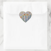 Abstracte Daffodils Heart Sticker (Tas)