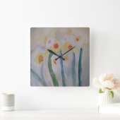 Abstracte Daffodils-klok Vierkante Klok (Huis)