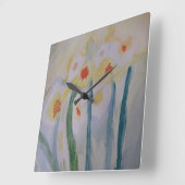 Abstracte Daffodils-klok Vierkante Klok (Hoek)