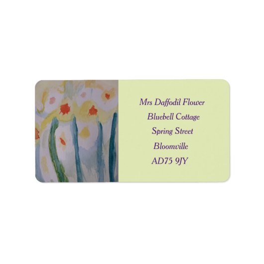 Abstracte Daffodils retouradreslabel Etiket (Voorkant)