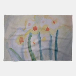 Abstracte Daffodils Tea Towel Theedoek