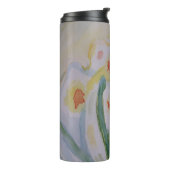 Abstracte Daffodils Thermal Tumbler Thermosbeker (Gedraaid links)