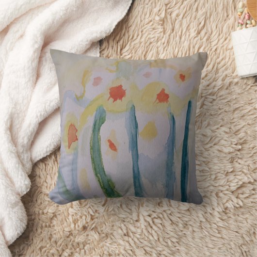 Abstracte Daffodils Throw Cushion Kussen (Deken)