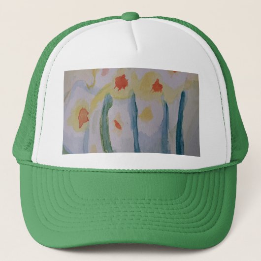 Abstracte Daffodils Trucker Pet (Voorkant)
