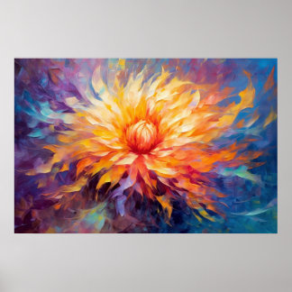 Abstracte Dahlia Delight Fine Art Poster