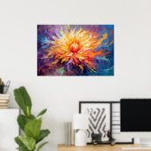 Abstracte Dahlia Delight Fine Art Poster (Thuiskantoor)
