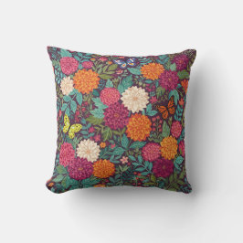 Abstracte Dahlias Vlinders Tuin Kussensloop Kussen