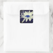 Abstracte Daisy Blue Center Flower Art Vierkante Sticker (Tas)