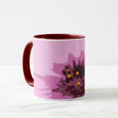 Abstracte Daisy Flower in Colorful Pink Mok (Voorkant links)