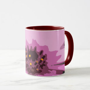 Abstracte Daisy Flower in Colorful Pink Mok
