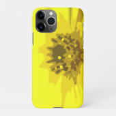 Abstracte Daisy Flower in Colorful Vivid Yellow iPhone Hoesje (Achterkant)