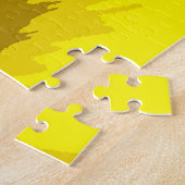 Abstracte Daisy Flower in Colorful Vivid Yellow Legpuzzel (Zijkant)