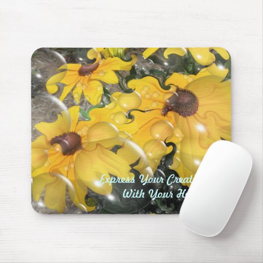 Abstracte Daisy Mousepad Muismat (Met muis)