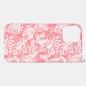 Abstracte daisy schets, monochrome patroon Case-Mate iPhone case (Achterkant (horizontaal))
