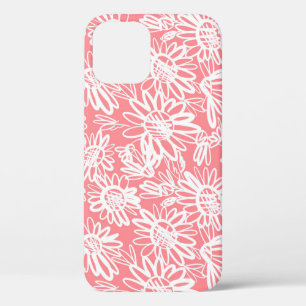 Abstracte daisy schets, monochrome patroon Case-Mate iPhone case