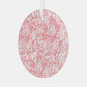Abstracte daisy schets, monochrome patroon glas ornament (Voorkant links)