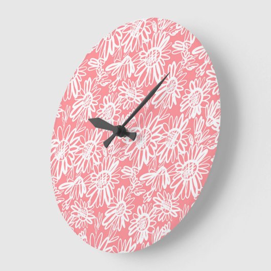 Abstracte daisy schets, monochrome patroon grote klok (Hoek)
