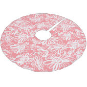 Abstracte daisy schets, monochrome patroon kerstboom rok (Gekanteld)