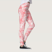 Abstracte daisy schets, monochrome patroon leggings (Rechts)