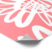 Abstracte daisy schets, monochrome patroon poster (Hoek)