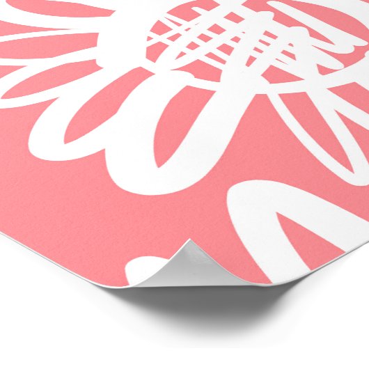 Abstracte daisy schets, monochrome patroon poster (Hoek)