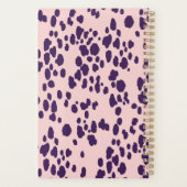 Abstracte Dalmatische dierenprint roze monogram Planner (Achterkant)