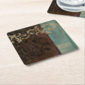 Abstracte Damask Tapestry van Jennifer Goldberger Kartonnen Onderzetters (Schuin)