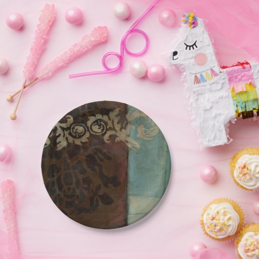 Abstracte Damask Tapestry van Jennifer Goldberger Papieren Bordje (Feest)