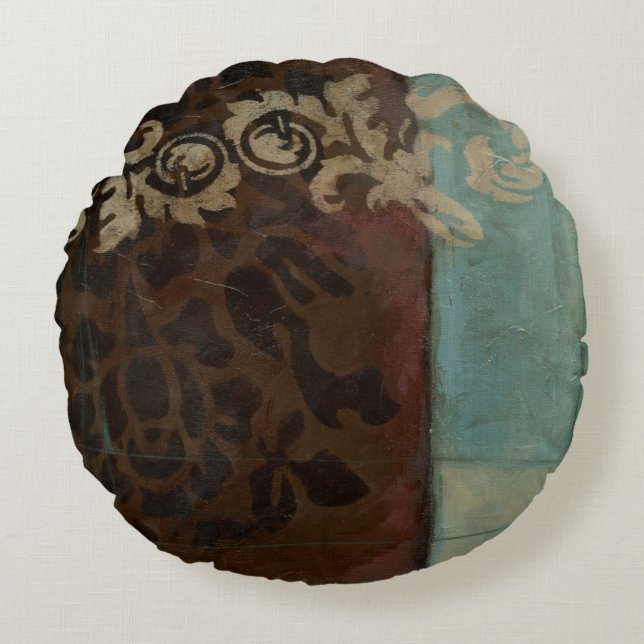 Abstracte Damask Tapestry van Jennifer Goldberger Rond Kussen (Voorkant)