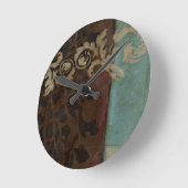 Abstracte Damask Tapestry van Jennifer Goldberger Ronde Klok (Hoek)