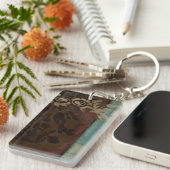 Abstracte Damask Tapestry van Jennifer Goldberger Sleutelhanger (Voorkant Rechts)
