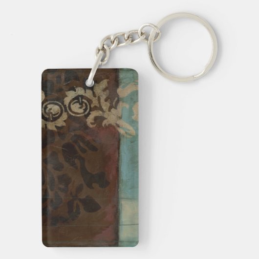 Abstracte Damask Tapestry van Jennifer Goldberger Sleutelhanger (achterkant)