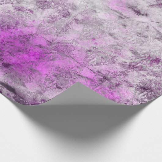 Abstracte Damasroze afdrukken Cadeaupapier (Hoek)