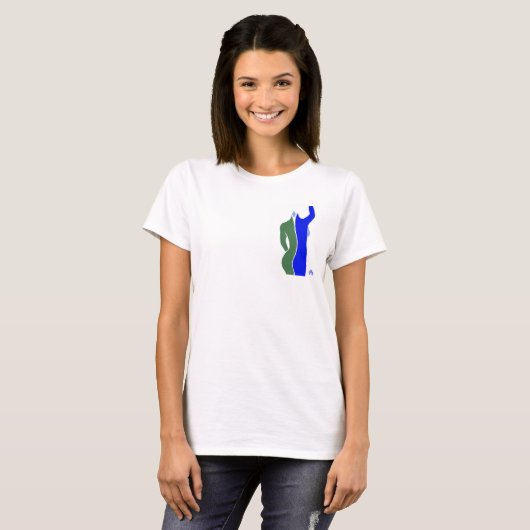 Abstracte dame - Aarde grafisch T-shirt (Voorkant volledig)