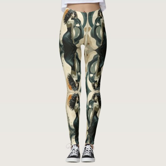 Abstracte dame leggings (Voorkant)