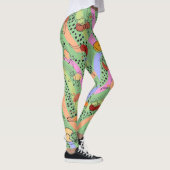 Abstracte dame met katten Leggings (Rechts)