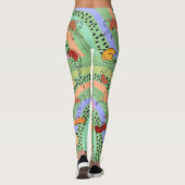 Abstracte dame met katten Leggings (Achterkant)