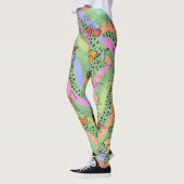 Abstracte dame met katten Leggings (Links)