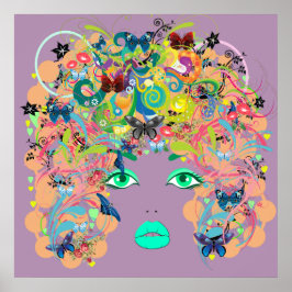 Abstracte dame poster